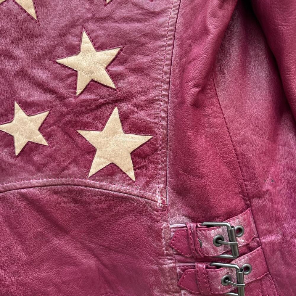 Leather Jacket With Stars - image 3